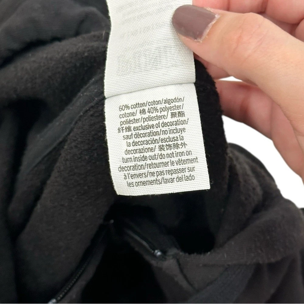 UNDERCOVER Felpa con cappuccio Victoria’s Secret ROSA nera full zip logo lamina arcobaleno metallizzato XL