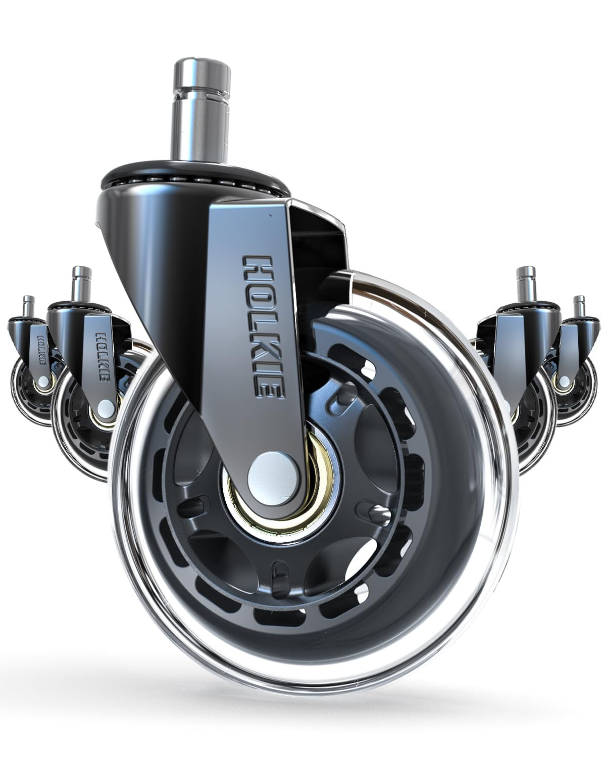 Wheels - Universal Fit 3 Inch Roller Blade Casters - Safe For Hardw