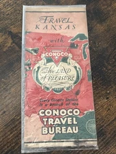 Vintage 1940's Conoco Travel Bureau Travel Kansas Collectible