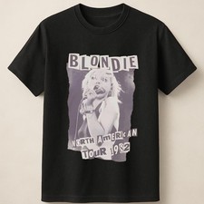 1982 Blondie Tour Poster Featuring Debbie Harry Singing Unisex T Shirt
