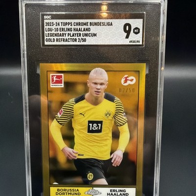 2023/24 Topps Chrome Bundesliga Erling Haaland LGU-10 Gold /50 SGC 9