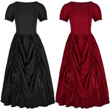 Abito donna gotico vittoriano steampunk abito stringato retrò donna abito alto basso