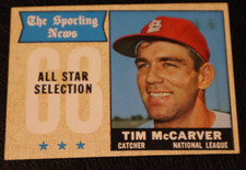1968 TOPPS BASEBALL SET #376 Tim McCarver All-Star, EX