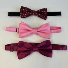Mens Assorted Bow Tie Set Red Pink Purple Adjustable Neckwear Accessories
