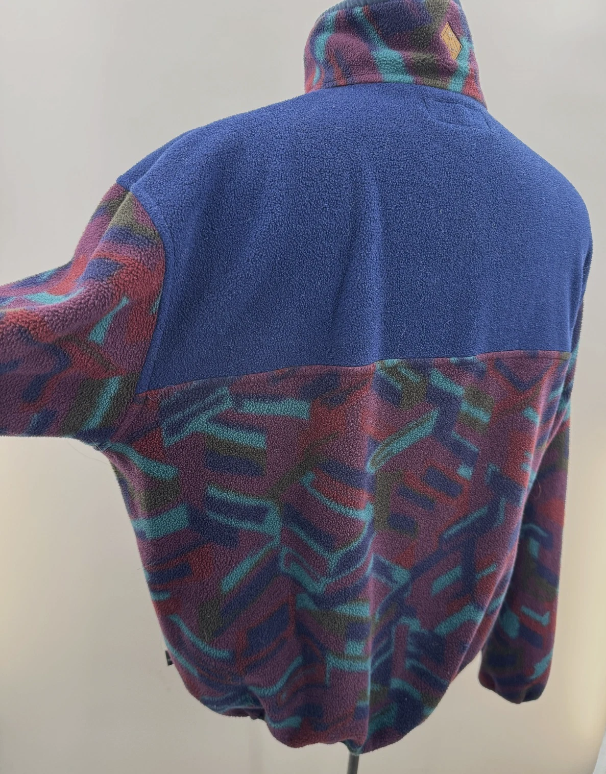 Vintage MERKLEY HEADGEAR Blue Aztec Print Fleece Sherpa Sweater Pullover Sz XL - product detail image 15