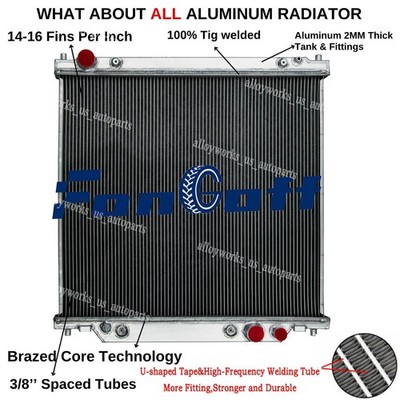2 Row Aluminum Radiator For 1999-2005 Ford F250 F350 F450 6.8L V10 7.3L V8 AT