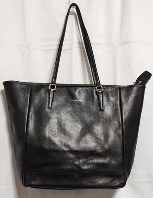 Coach Saffiano Leather Medium City Tote Bag 23821 N/S Black