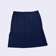 Navy Blue Pleated Skirt