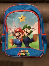 Super Mario Large Zip Up Backpack/Rucksack Bag