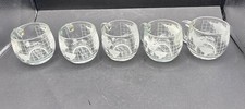 VTG 70s Nestle Nescaf&eacute; World Globe Frosted Glass Coffee Mugs Cups Set of 5