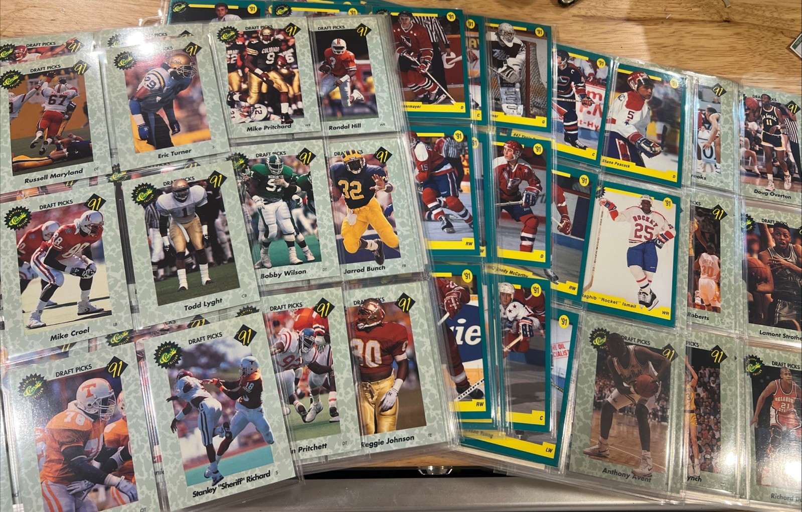 3 X 1991 Classic Draft Picks Complete Sets Football Hockey Basketball FAVRE