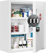 Wall Mount Locking Medicine Cabinet Medical Cabinet with All-Metal Digit Lock