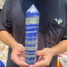 1.7lb Natural Lapis lazuli quartz crystal obelisk point wand aura healing