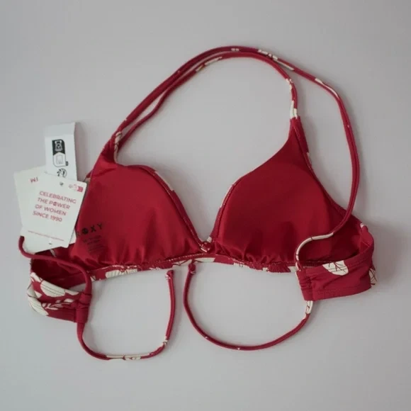 Top de bikini Roxy Beach Classics triángulo deportivo - Para mujer - XS rojo nuevo con etiquetas Foto 3 de 4