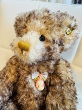 Vintage Knickerbocker Toy Co Mohair Teddy Bear - Jointed - Cameo Pin 12"