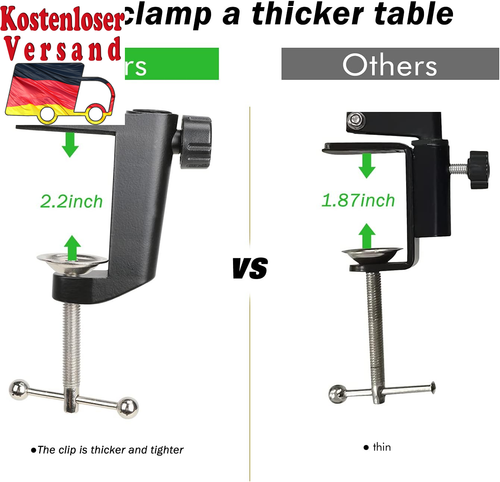 Tisch Halterung Für Mikrofon - Ausleger Arm Klemme Für Mikrofon Arm Ständer Mit - Picture 6 of 12