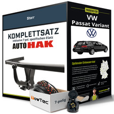 Für VW Passat Variant B7 Typ 365 Anhängerkupplung starr +eSatz 7pol 10- Set