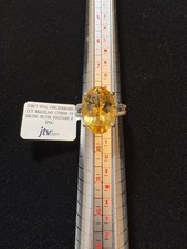 JTV 12.00ct Oval Checkerboard Cut Brazilian Citrine S/S NWT - 9