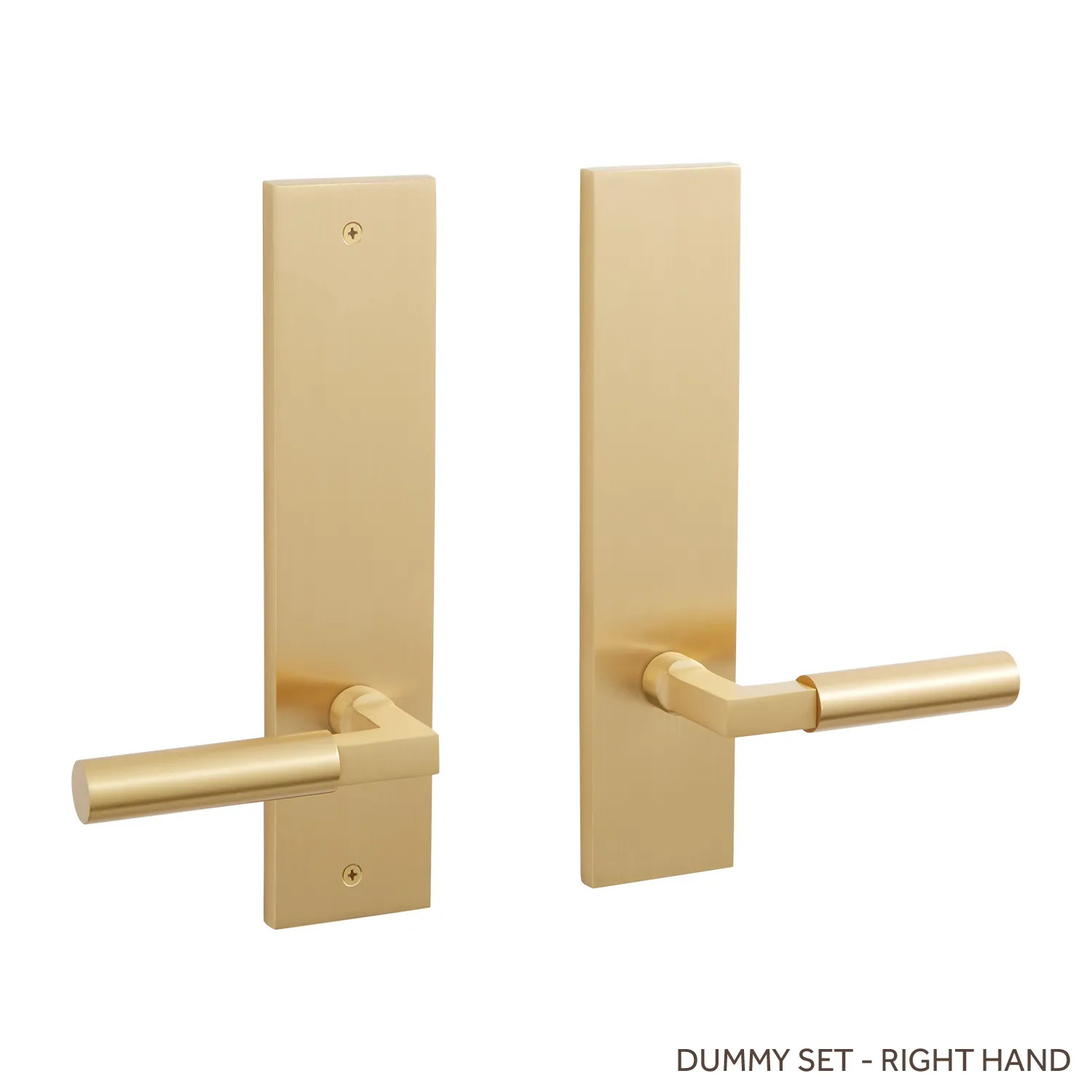 Signature Hardware 455669 Tolland Solid Brass Dummy Door Knob Set Satin Brass 12090₽