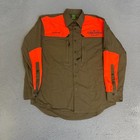Cabelas Hunting Shirt Mens Size Medium Brown Orange Long Sleeve Button Up *Read