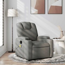 Massage-Relaxsessel, Stoff, Dunkelgrau vidaXL