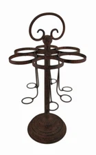 Scratch & Dent Rustic Finish 6 Bottle Tabletop Metal Wine Rack