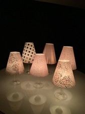 Weinglas Lampenschirm Deko rosa upcycling