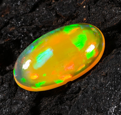 6.95 Ct Natural Ethiopian Opal Multi Fire Opal Cabochon Loose Gemstone