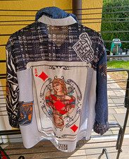 Damen Tunika-Bluse L mehrfarbig Langarm Krage...
