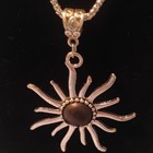 Silver Tone Sun Pendant Chain Necklace, Adjustable, Lobster Clasp — photo 3
