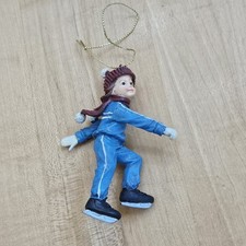Resin Child Ice Skater Christmas Ornament