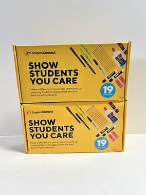 Lot 2 Staples Connect School Supply Kits 19 Pc Sharpie Expo Elmer s 