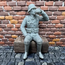 World War 2 German Toy Soldier Sitting & Drinking Military Resin 1/32 WW2 Figure