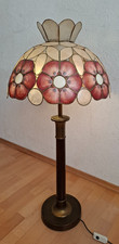 Stehlampe Vintage Lampe Tischlamp Capiz Muschel rosa lila  Standlampe Metalarte
