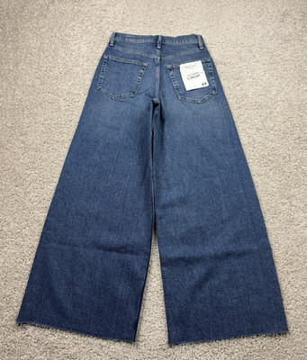 Rag & Bone Jeans Women's 24 Fits (25x27) Dark Wash The Serena Crop Wide Leg New