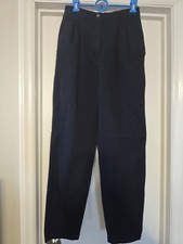 Vtg Lauren Ralph Lauren Pleated High Waist Pants Sz 4 Navy Blue Hong Kong