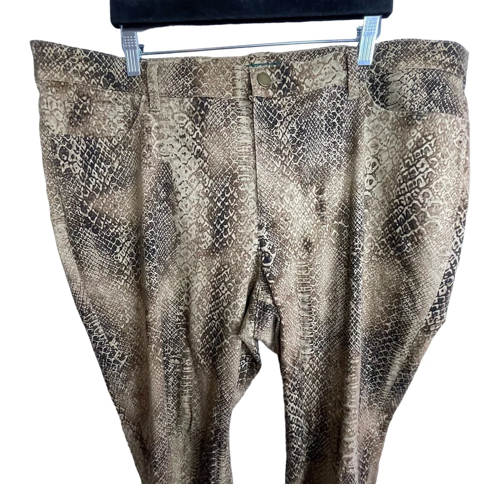 Pantalones elásticos para mujer Lauren Ralph Lauren talla grande 18W estampado de serpiente Foto 2 de 4
