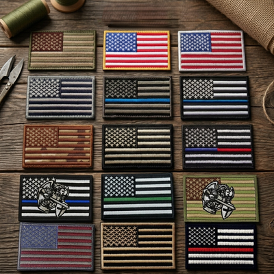 #ad USA American Flag Patches 3quot;X2quot; VELCRO® Brand Fastener Hook and Loop $5.89