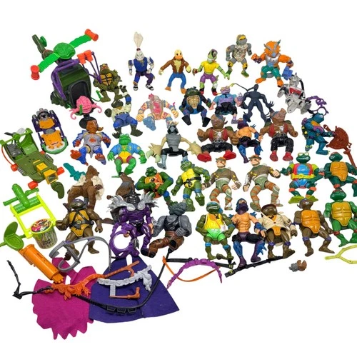 Vintage TMNT Action Figure Lot ~40+ Figures & Accessories 80s 90s
