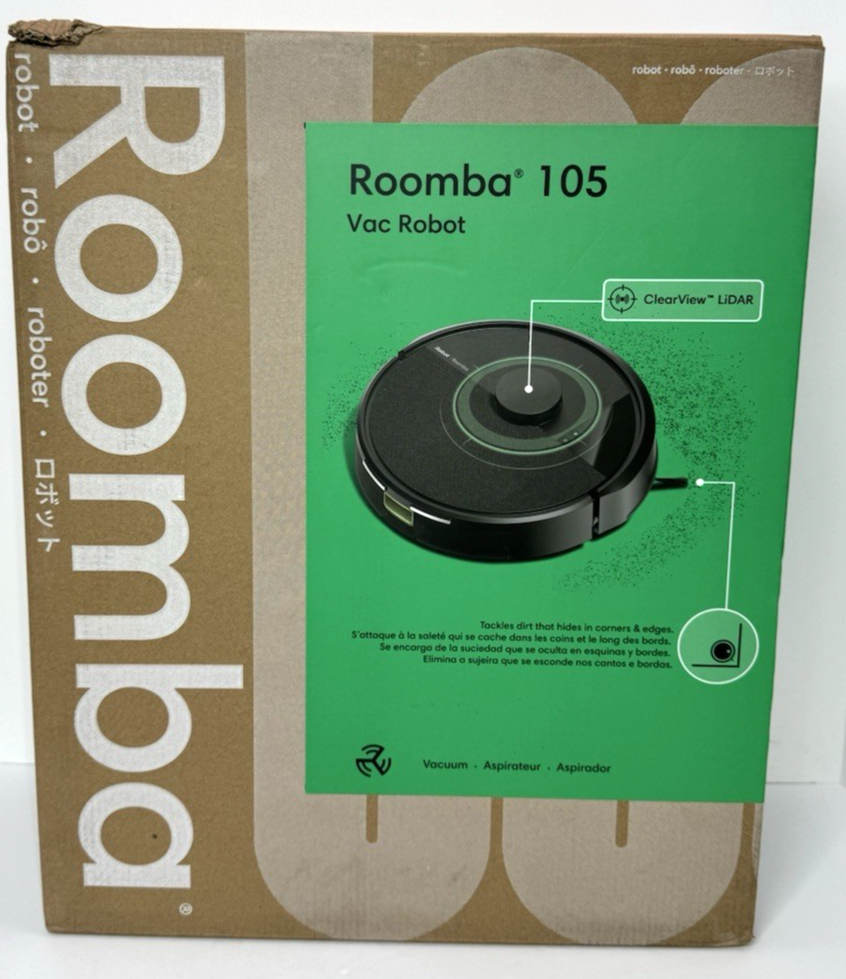 iRobot Roomba 105 Robot Vacuum LiDAR, Alexa, Strong Suction, Multi-Surface