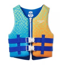 Speedo Junior Life Jacket Vest - Blue/Orange: Youth Polyethylene Safety Gear, 50
