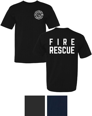 Fire Rescue Double Side Printed T-Shirt | Firefighter Honor First Responder Tees