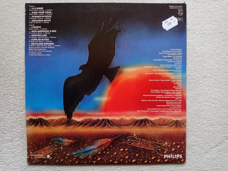 LP 33T JOHNNY HALLYDAY "Quelque Part Un Aigle..." PHILIPS 6313 307 FRANCE 1982 ° - Photo 2/4