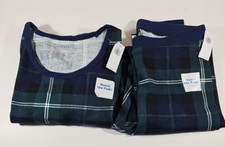 NWT Old Navy Womens Green Plaid Pajama Set 2pc Small