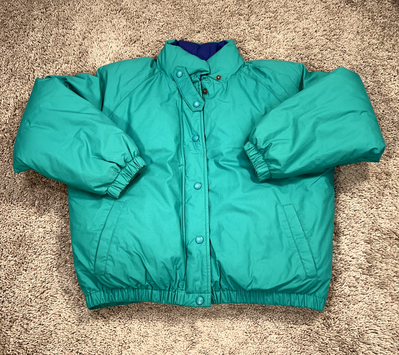 Vintage Eddie Bauer Green Puffer Jacket Mens Small Goose Down Ski Winter Coat