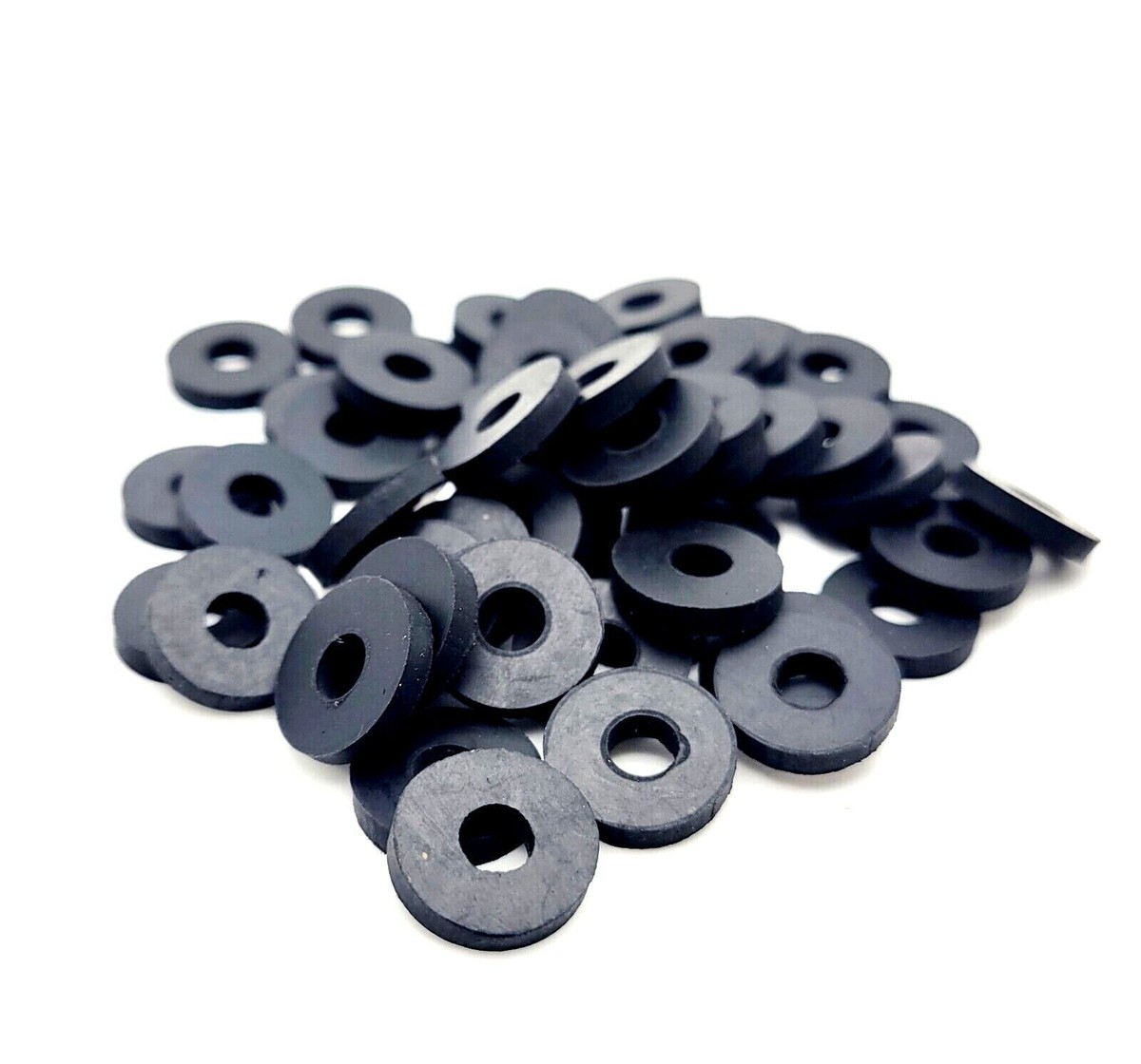 5/8" ID X 1 1/4" OD X 1/4" Thick Rubber Flat Washers - Vibration Dampening, Various Pack Sizes