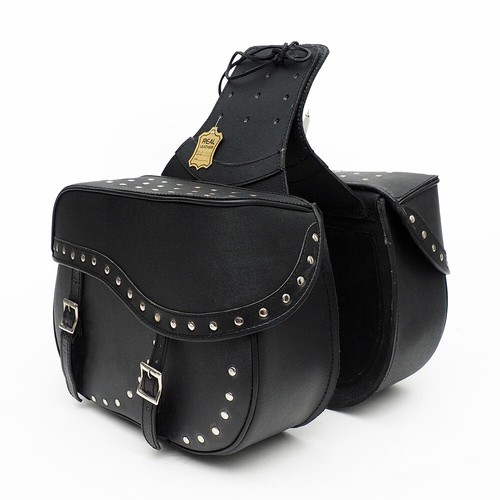 Sacoche de selle moto 2 poches latérales cuir de chèvre Sacoche de selle moto 2 poches latérales cuir de chèvre