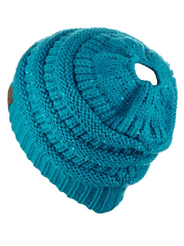 CC Ponytail Gorro Sombrero Suave Elástico Cable Tejido Panel Alto Cola de Pony C.C ¡Gorro! - Imagen 365 de 393