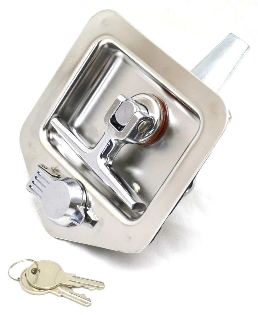 Tool Box T-Lock Assembly 2 Keys 4 Studs Stainless Steel 4 3/4
