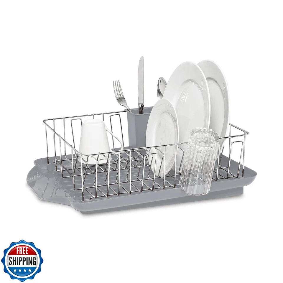 Farberware 3 шт. набор сушильных стоек большой емкости для тарелок со сливной доской и утюгом - Изображение 4 из 4